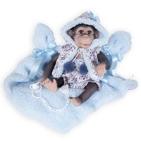 Пупс Munecas De Cuna Мавпочка з ковдрою, блакитна, 36см (B36502) 