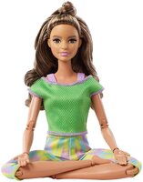 Лялька Barbie Made to Move Doll Барбі Йога з серії Безмежний рух Брюнетка (GXF05)
