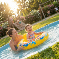 Дитяче надувне коло-пліт для плавання Molto Baby Float, жовтий (26769)