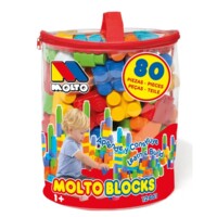 Дитячий конструктор з великими деталями Molto Blocks, 80 шт. у сумці, червоний (12461) 