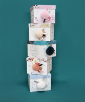 М'яка іграшка Doudou Happy Boho Зайчик Помпон корал, 25 см (DC3736)