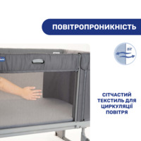 Кроватка 3 в 1 Chicco Next2Me Forever Темно-серая (79650.77)