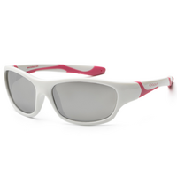 Дитячі сонцезахисні окуляри Koolsun Sport, біло-рожеві, розмір 6+ (KS-SPWHCA006) 