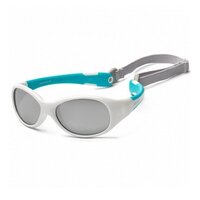 Дитячі сонцезахисні окуляри Koolsun Flex, білі з бірюзовим (KS-FLWA003) 
