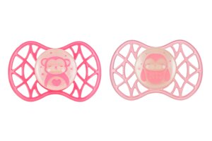 Светящаяся в темноте пустышка ортодонтическая Nuvita NV7086 Air55 Explorer 6m+, 2шт., обезьяна/сова (NV7086GF) 