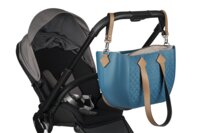 Сумка MyMia, синій корпус/підкладка бежевий орнамент/коричневі шкіряні ручки, фіксатори (NV8801P/02R/23T/13T/33T)