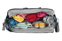 Сумка MyMia, синий корпус/ серая подкладка/ серые кожаные ручки, фиксаторы, ремни на коляску (NV8801P/02G/23G/13G/33G)