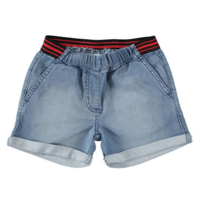 Джинсові шорти iDO з акцентним поясом-гумкою для дівчинки, 7 років (4.W893.00/7350) 