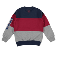 Триколірний світшот iDO з картатою нашивкою на рукаві для хлопчика 10 років (4.V725.00/8031)