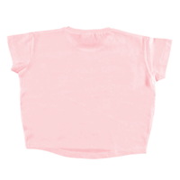 Рожева футболка iDO вільного крою з принтом "окуляри" для дівчинки 10 років (4.U881.00/5829)