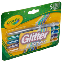 Набір фломастерів Crayola Glitter Markers з блискітками, 5 шт. (256354.012) 
