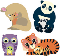  Набір наклейок Djeco Мама та малюк 120 шт. 