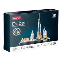 Тривимірний пазл CubicFun City line Дубай із LED-підсвічуванням (L523h)