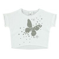 Біла футболка iDO вільного крою з принтом 