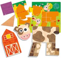 Тактильная игра-лото Headu Монтессори Формы и контуры (MU25374)