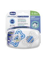 Пустушка Chicco Physio Light силіконова 6-16 міс., 2 шт., люмінесцентна (71033.41)