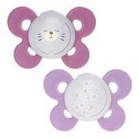 Силіконова пустушка Chicco Physio Comfort для дівчаток 16-36 місяців, люмінесцентна, 2 шт. (74935.41.00.00) 