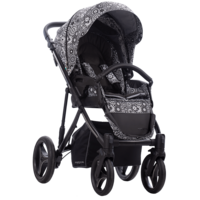 Детская коляска 2 в 1 Bebetto Pascal 05 Кружево, черная с белым (503.25.21.005)