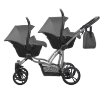 Дитяча коляска для двійні універсальна 2 в 1 Bebetto B 42 NEW (04) Чорна