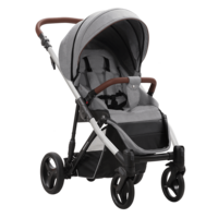 Коляска прогулянкова Bebetto Rainbow 01 B Сіра, Чорна рама