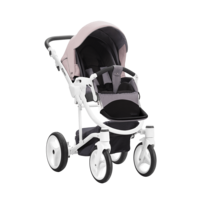 Дитячий візочок Bebetto Torino 2 в 1 (04W) Сіро-рожева, біла рама