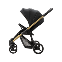 Коляска прогулянкова Bebetto Rainbow Gold 01 Чорна, золота рама
