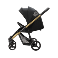 Коляска прогулянкова Bebetto Rainbow Gold 01 Чорна, золота рама