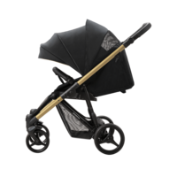 Коляска прогулянкова Bebetto Rainbow Gold 01 Чорна, золота рама