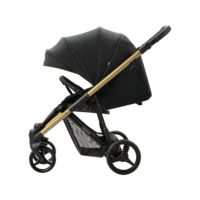 Коляска прогулянкова Bebetto Rainbow Gold 01 Чорна, золота рама