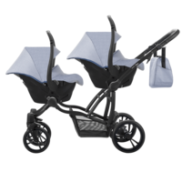 Дитяча коляска для двійні універсальна 2 в 1 Bebetto B 42 NEW (02) Синій