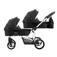 Дитяча коляска універсальна 2в1 для двійні Bebetto B 42 Simple (04) Чорний 