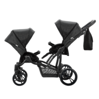 Дитяча коляска універсальна 2в1 для двійні Bebetto B 42 Simple (04) Чорний 