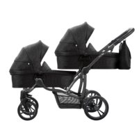 Дитяча коляска універсальна 2в1 для двійні Bebetto B 42 Simple (04) Чорний 