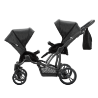 Дитяча коляска універсальна 2в1 для двійні Bebetto B 42 Simple (04) Чорний 