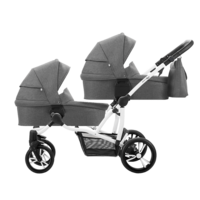 Дитяча коляска універсальна 2в1 для двійні Bebetto B 42 Simple (02) Сірий