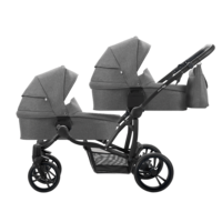 Дитяча коляска універсальна 2в1 для двійні Bebetto B 42 Simple (02) Сірий