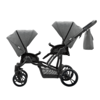 Дитяча коляска універсальна 2в1 для двійні Bebetto B 42 Simple (02) Сірий