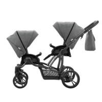 Дитяча коляска універсальна 2в1 для двійні Bebetto B 42 Simple (02) Сірий