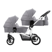 Дитяча коляска універсальна 2в1 для двійні Bebetto B 42 Simple (01) Сірий