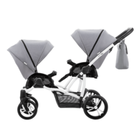 Дитяча коляска універсальна 2в1 для двійні Bebetto B 42 Simple (01) Сірий