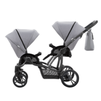 Дитяча коляска універсальна 2в1 для двійні Bebetto B 42 Simple (01) Сірий