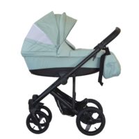 Коляска 2 в 1 Bebetto Magnum Lux 02 ментол, чорна рама (503.31.20.L02)