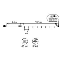 Гірлянда світлодіодна LED вулична Yes! Fun, 65 ламп, IP 65, багатобарвна