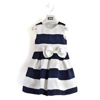 Святкова смугаста сукня iDO з білим бантом для дівчинки 7 років (4.W305.00/6FV8) 