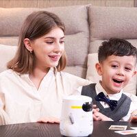  Умный робот AT-Robot с сенсорным управлением и обучающими карточками Белый на украинском языке (AT002-01-UKR) 