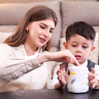  Умный робот AT-Robot с сенсорным управлением и обучающими карточками Белый на украинском языке (AT002-01-UKR) 