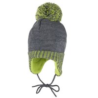 Зимова шапка Lenne Calvin для хлопчика, сірий / салатовий (19375A/104/48) 