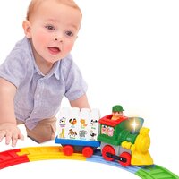 Ігровий набір-конструктор Kiddieland Паровозик з тваринками (61853)