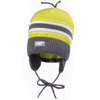 Демисезонная шапка для мальчика Lenne Far, салатовая / серая (20247/104/48) 