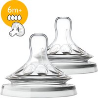 Силіконова соска Philips Avent Natural 4 отвори 6+ міс. 2 шт. (SCF044/27) 